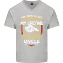 Uncle Is My Favourite Funny Fathers Day Mens V-Neck Cotton T-Shirt Sports Grey