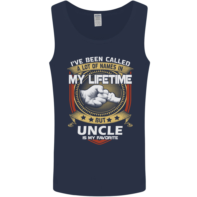 Uncle Is My Favourite Funny Fathers Day Mens Vest Tank Top Navy Blue