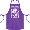 Uncle Is a Fart Smella Funny Fathers Day Cotton Apron 100% Organic Purple