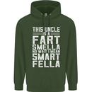 Uncle Is a Fart Smella Funny Fathers Day Mens 80% Cotton Hoodie Forest Green