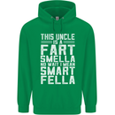 Uncle Is a Fart Smella Funny Fathers Day Mens 80% Cotton Hoodie Irish Green