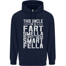 Uncle Is a Fart Smella Funny Fathers Day Mens 80% Cotton Hoodie Navy Blue