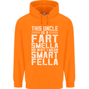 Uncle Is a Fart Smella Funny Fathers Day Mens 80% Cotton Hoodie Orange