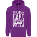 Uncle Is a Fart Smella Funny Fathers Day Mens 80% Cotton Hoodie Purple