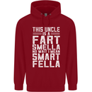 Uncle Is a Fart Smella Funny Fathers Day Mens 80% Cotton Hoodie Red
