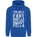 Uncle Is a Fart Smella Funny Fathers Day Mens 80% Cotton Hoodie Royal Blue