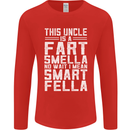 Uncle Is a Fart Smella Funny Fathers Day Mens Long Sleeve T-Shirt Red