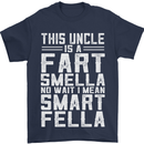 Uncle Is a Fart Smella Funny Fathers Day Mens T-Shirt Cotton Gildan Navy Blue