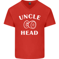 Uncle Knobhead Funny Uncle's Day Nephew Mens V-Neck Cotton T-Shirt Red