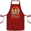 Uncle Man Myth Legend Funny Fathers Day Cotton Apron 100% Organic Maroon