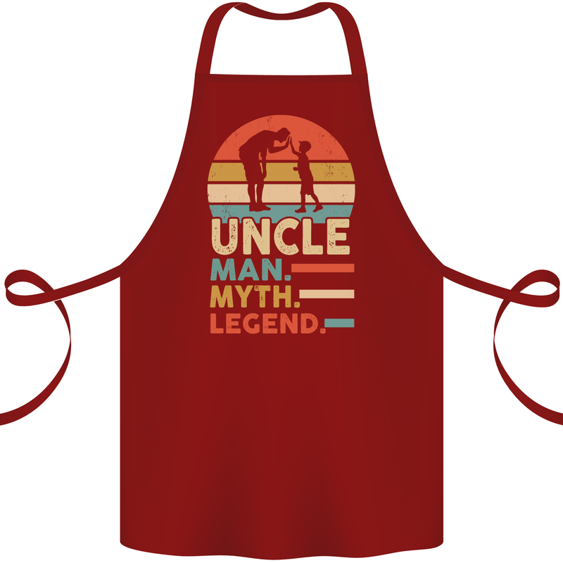 Uncle Man Myth Legend Funny Fathers Day Cotton Apron 100% Organic Maroon