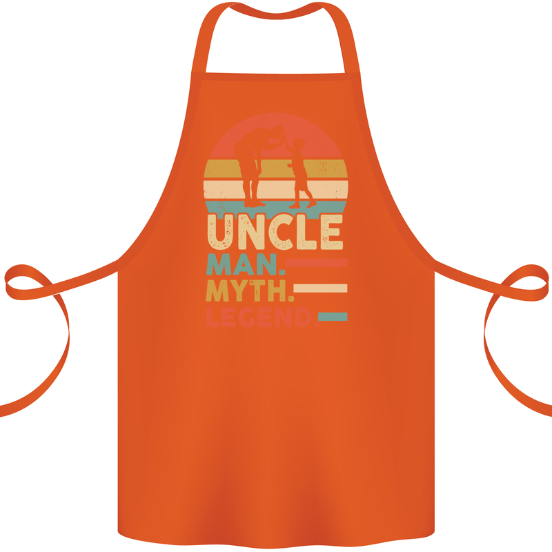 Uncle Man Myth Legend Funny Fathers Day Cotton Apron 100% Organic Orange