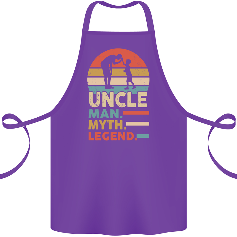 Uncle Man Myth Legend Funny Fathers Day Cotton Apron 100% Organic Purple