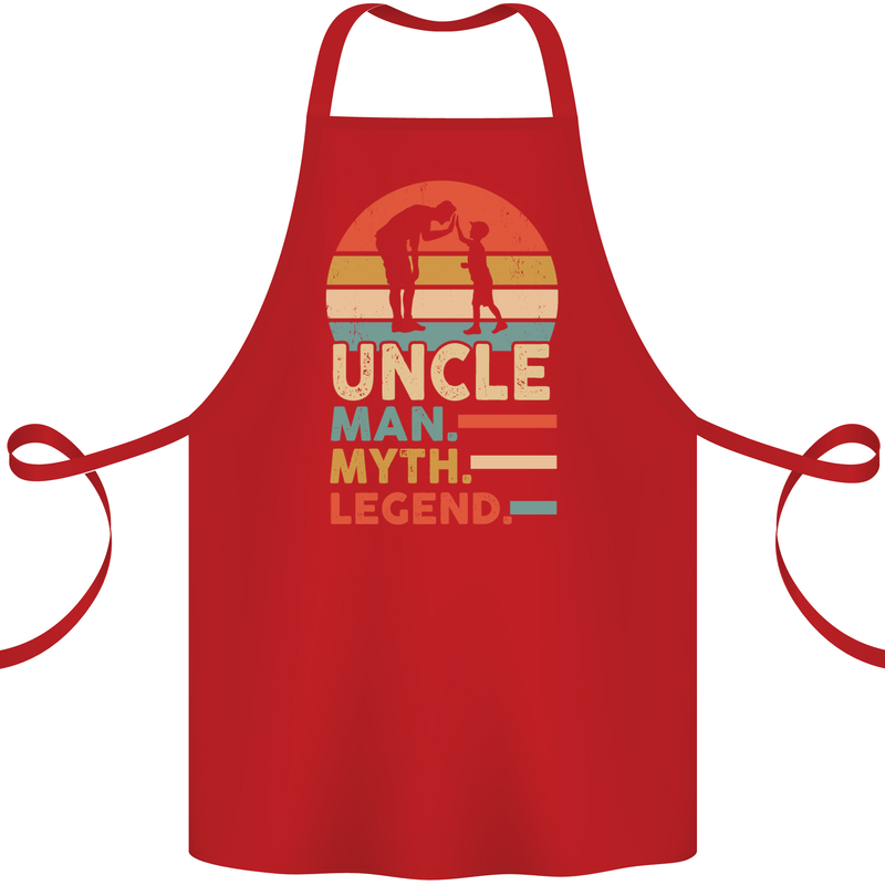 Uncle Man Myth Legend Funny Fathers Day Cotton Apron 100% Organic Red