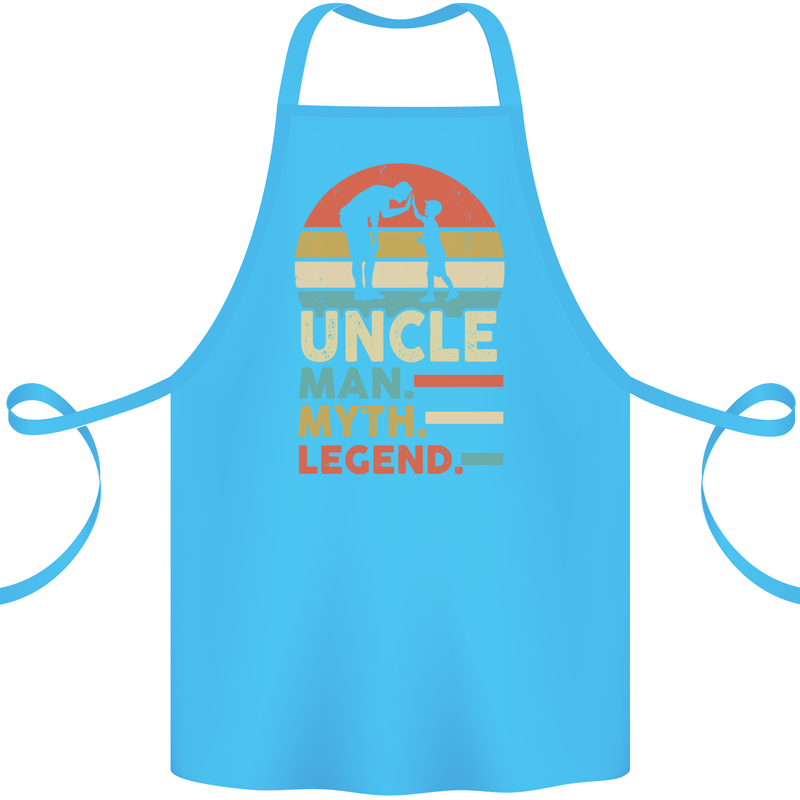 Uncle Man Myth Legend Funny Fathers Day Cotton Apron 100% Organic Turquoise