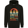 Uncle Man Myth Legend Funny Fathers Day Mens 80% Cotton Hoodie Black