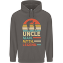Uncle Man Myth Legend Funny Fathers Day Mens 80% Cotton Hoodie Charcoal