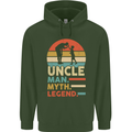 Uncle Man Myth Legend Funny Fathers Day Mens 80% Cotton Hoodie Forest Green