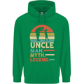 Uncle Man Myth Legend Funny Fathers Day Mens 80% Cotton Hoodie Irish Green