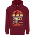 Uncle Man Myth Legend Funny Fathers Day Mens 80% Cotton Hoodie Maroon