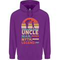 Uncle Man Myth Legend Funny Fathers Day Mens 80% Cotton Hoodie Purple