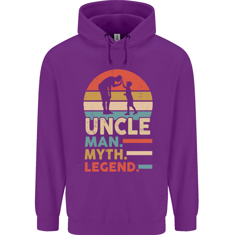 Uncle Man Myth Legend Funny Fathers Day Mens 80% Cotton Hoodie Purple