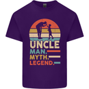 Uncle Man Myth Legend Funny Fathers Day Mens Cotton T-Shirt Tee Top Purple