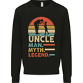 Uncle Man Myth Legend Funny Fathers Day Mens Sweatshirt Jumper Black