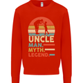 Uncle Man Myth Legend Funny Fathers Day Mens Sweatshirt Jumper Bright Red