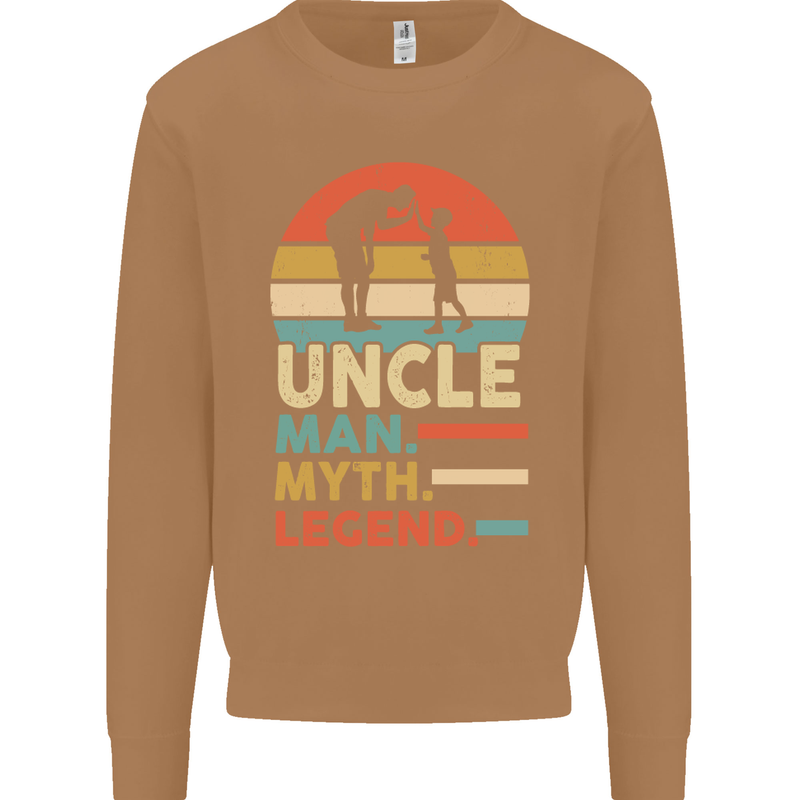 Uncle Man Myth Legend Funny Fathers Day Mens Sweatshirt Jumper Caramel Latte