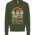 Uncle Man Myth Legend Funny Fathers Day Mens Sweatshirt Jumper Forest Green