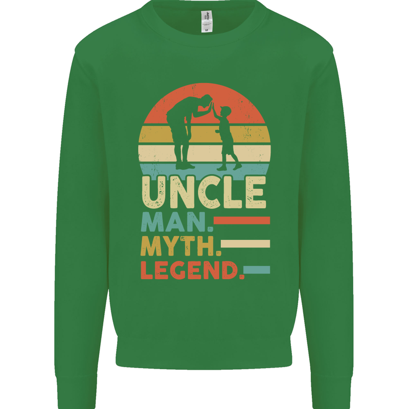 Uncle Man Myth Legend Funny Fathers Day Mens Sweatshirt Jumper Irish Green