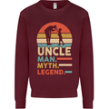 Uncle Man Myth Legend Funny Fathers Day Mens Sweatshirt Jumper Maroon