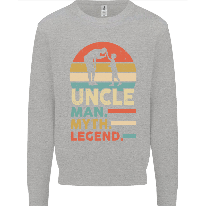 Uncle Man Myth Legend Funny Fathers Day Mens Sweatshirt Jumper Sports Grey