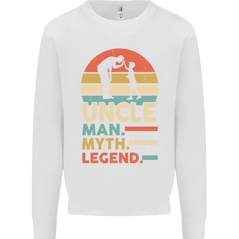 Uncle Man Myth Legend Funny Fathers Day Mens Sweatshirt Jumper White