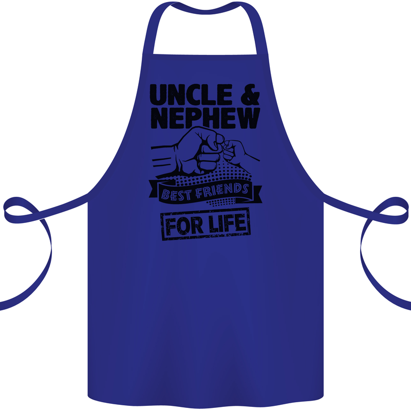 Uncle & Nephew Best Friends Uncle's Day Cotton Apron 100% Organic Royal Blue