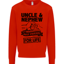 Uncle & Nephew Best Friends Uncle's Day Kids Sweatshirt Jumper Bright Red