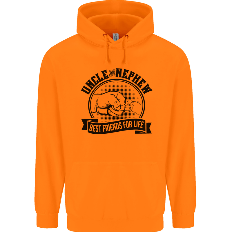 Uncle & Nephew Best Friends Uncle's Day Mens 80% Cotton Hoodie Orange