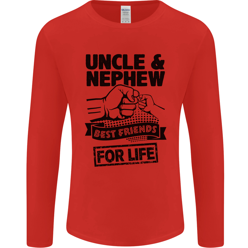 Uncle & Nephew Best Friends Uncle's Day Mens Long Sleeve T-Shirt Red