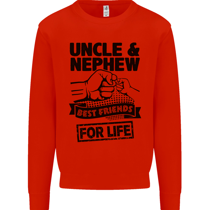 Uncle & Nephew Best Friends Uncle's Day Mens Sweatshirt Jumper Bright Red