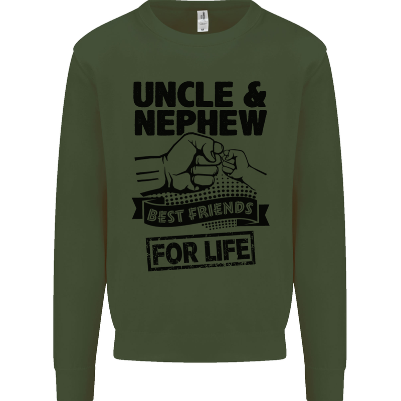 Uncle & Nephew Best Friends Uncle's Day Mens Sweatshirt Jumper Forest Green