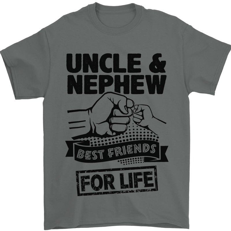 Uncle & Nephew Best Friends Uncle's Day Mens T-Shirt Cotton Gildan Charcoal