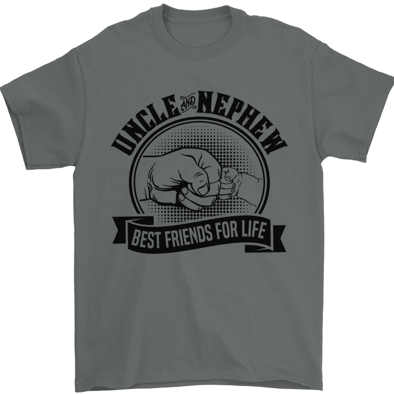 Uncle & Nephew Best Friends Uncle's Day Mens T-Shirt Cotton Gildan Charcoal