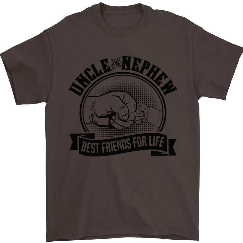 Uncle & Nephew Best Friends Uncle's Day Mens T-Shirt Cotton Gildan Dark Chocolate