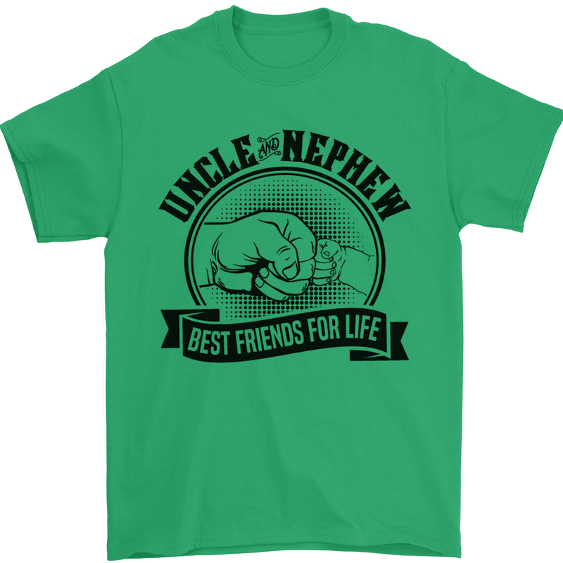 Uncle & Nephew Best Friends Uncle's Day Mens T-Shirt Cotton Gildan Irish Green