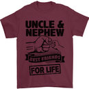 Uncle & Nephew Best Friends Uncle's Day Mens T-Shirt Cotton Gildan Maroon