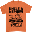 Uncle & Nephew Best Friends Uncle's Day Mens T-Shirt Cotton Gildan Orange