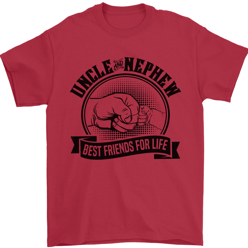 Uncle & Nephew Best Friends Uncle's Day Mens T-Shirt Cotton Gildan Red