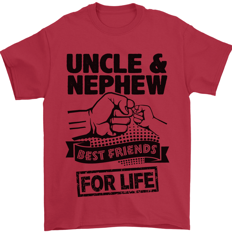 Uncle & Nephew Best Friends Uncle's Day Mens T-Shirt Cotton Gildan Red