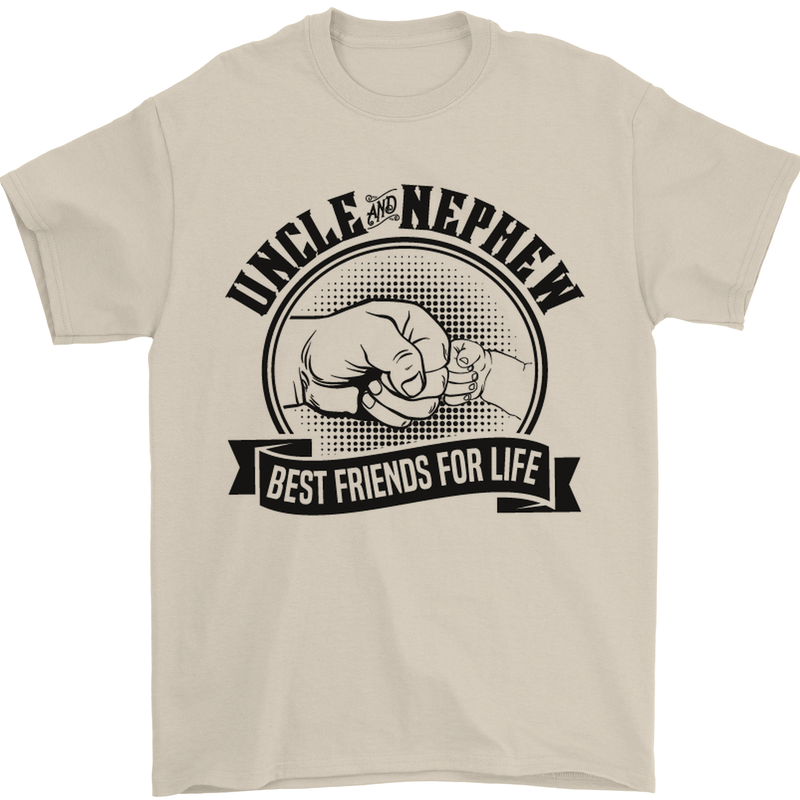 Uncle & Nephew Best Friends Uncle's Day Mens T-Shirt Cotton Gildan Sand